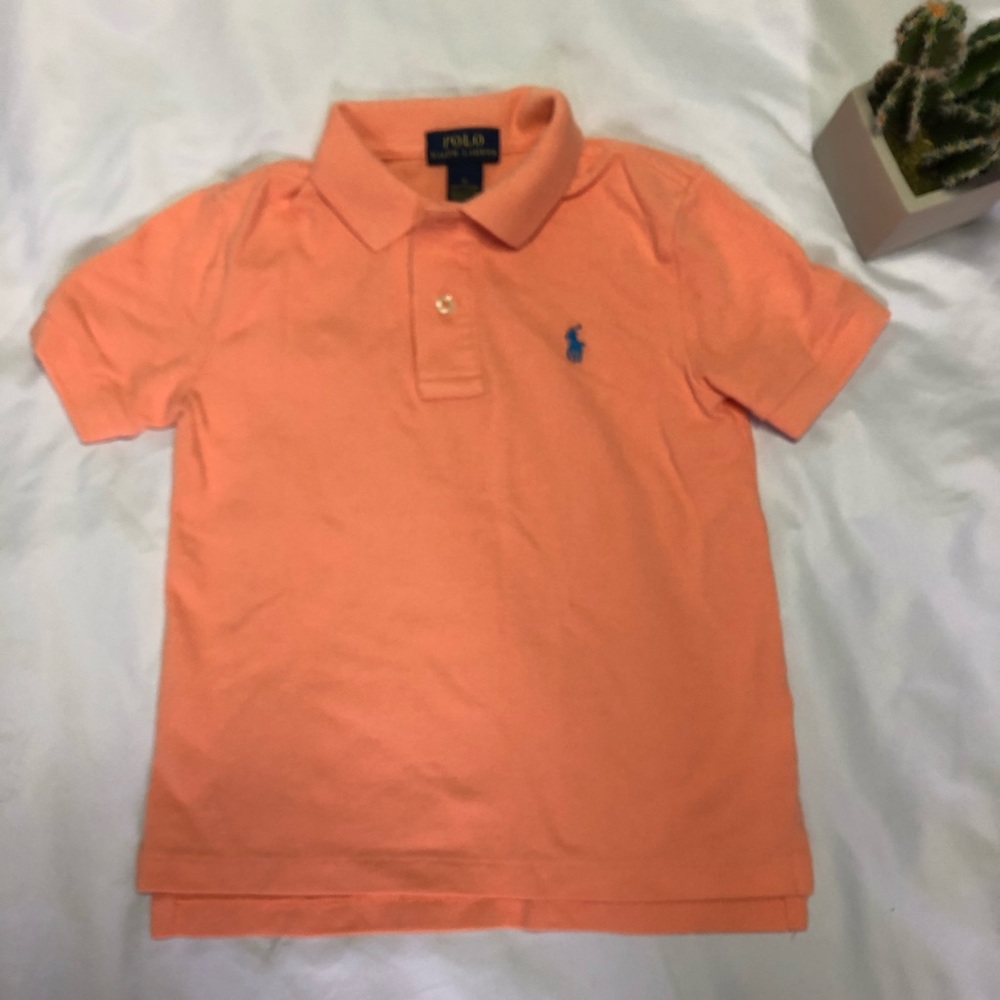 Ralph Lauren boys Polo button shirt size 4 orange